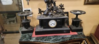 Juego Reloj y Copas Mármol Bronce