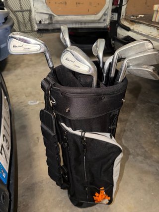 Bolsa de golf con 8 palos y 12 pelotas