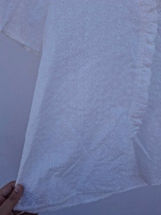Camiseta blanca bordado suizo Dorado Paris Talla S