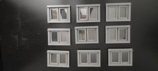 Lote de ventanas y puertas para casa muñecas