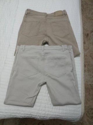 2 Pantalones skinny beige Lefties y marron Primark