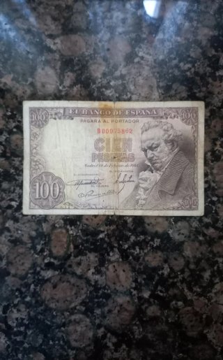 Billete 100 pesetas 1946 Goya España