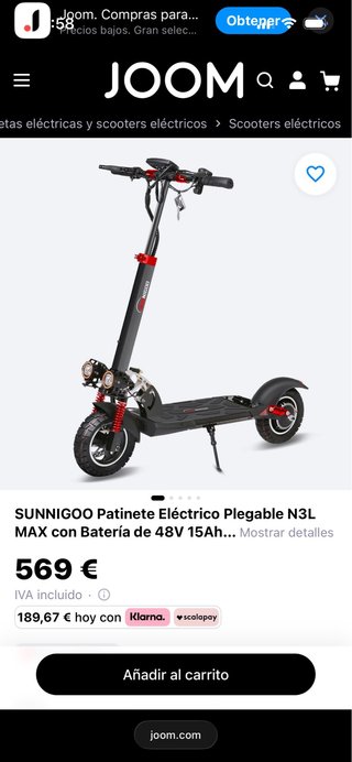 Patinete Eléctrico SUNNIGOO N3L Plegable