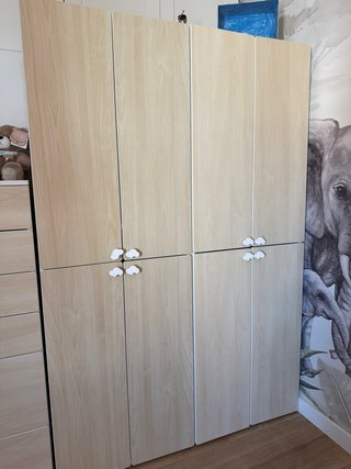 Armario doble y comoda cajones infantil madera