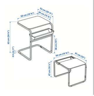 Mesa auxiliar Ikea Olserod negra