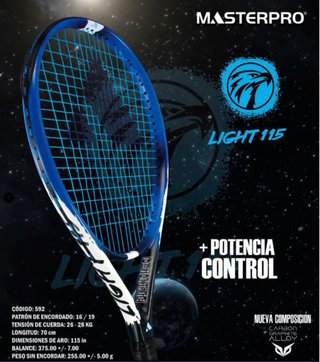 Raqueta Tenis Masterpro Light 115