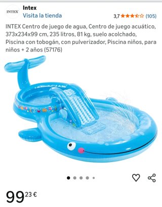 Piscina hinchable ballena con tobogán