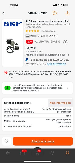 Kit tensor correa accesorios BMW E36