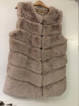 Chaleco pelo beige/marrón talla única