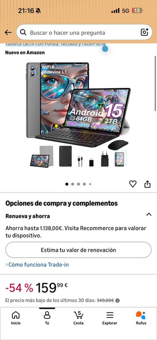 Tablet Negra con Funda Gris