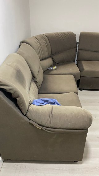 Sofá modular beige de tela