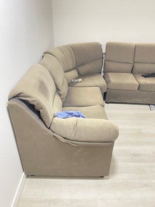 Sofá modular beige de tela