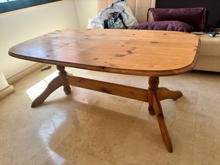 Mesa y 6 Sillas Madera Maciza y mesa pequeña