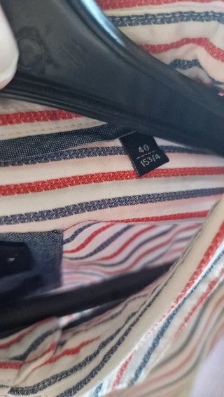 Camicia Sisley a righe rosse, bianche e blu