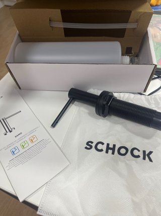 Dispensador jabón Schock negro fregadero