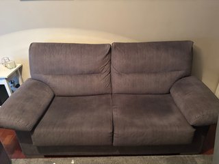Sofá 3 plazas gris tela