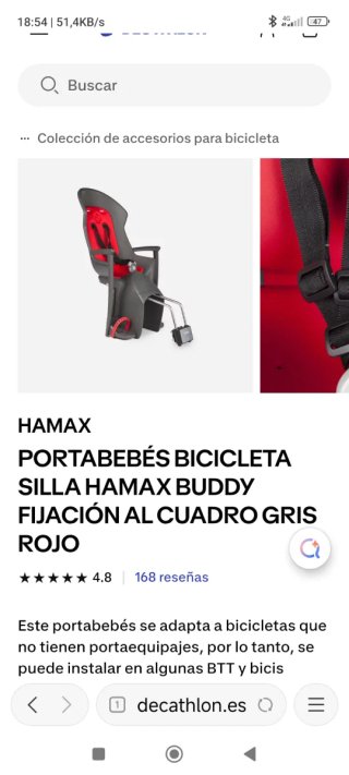Silla Portabebés Hamax Smiley Roja