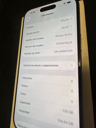 iPhone 16 pro de 128 gb