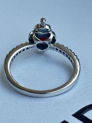 Anillo Pandora Corazón Rojo Talla 56