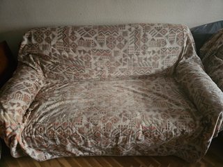 Sofá 3 plazas floral beige + sillón grande