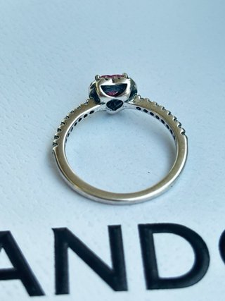 Anillo Pandora Corazón Rosa Brillante Talla 56