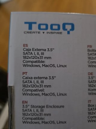 TOOQ TQE-3527B Carcasa HDD Negra
