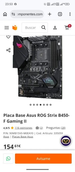 Placa Base Asus ROG STRIX B450-F GAMING II