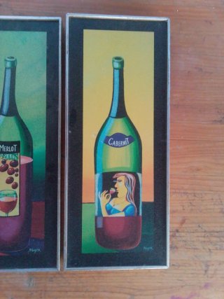 Set di 2 quadri Naylor Bottiglie di Vino