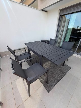 Mesa extensible jardín aluminio 90-180x90