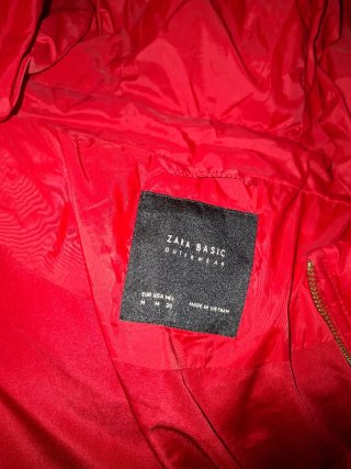 Chaqueta acolchada roja mujer