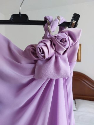 Abito Bianca Brandi chiffon lilla + stola