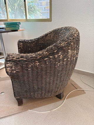 2 sillones de cuerda natural y madera maciza