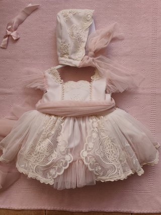 Vestido y capota niña Talla 12 meses nuevo