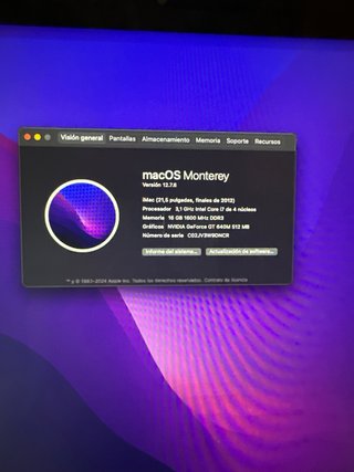Imac 21.5 2012 Plata