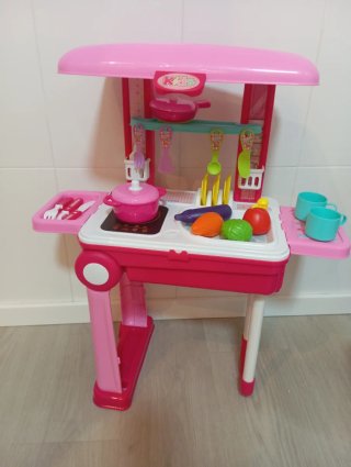 Cocina de Juguete Portátil Rosa