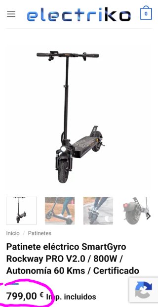 Patinete eléctrico SmartGyro Rockway PRO V2.0 / 80