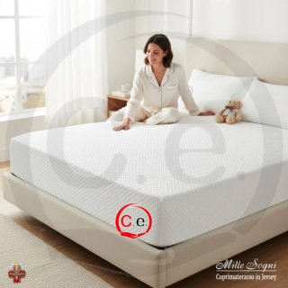 Coprimaterasso Mille Sogni Jersey Bianco 4 misure