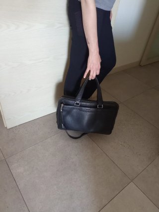 Borsa porta PC in pelle nera
