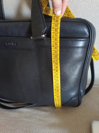Borsa porta PC in pelle nera