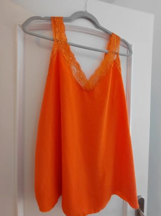 Top Naranja Encaje Talla Única