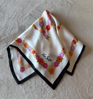 Foulard Ken Scott vintage in seta operata