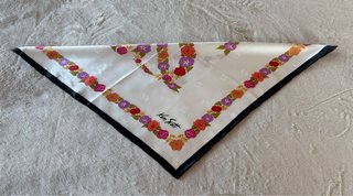 Foulard Ken Scott vintage in seta operata