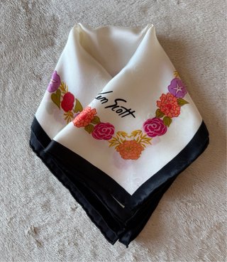 Foulard Ken Scott vintage in seta operata