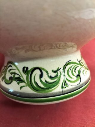 Jarra faiança pintada à mão c/ flores