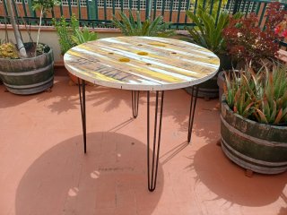 Mesa alta madera y metal