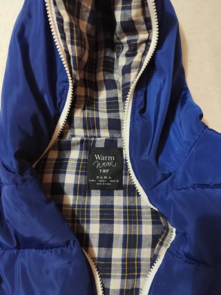 Chaleco acolchado azul Zara