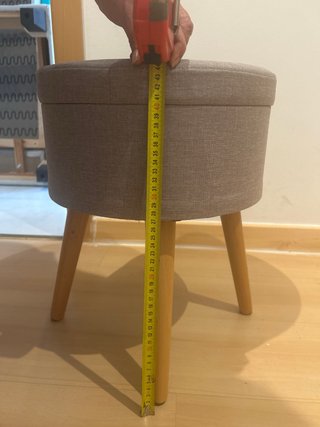 Banqueta/Mesa Auxiliar Beige y Madera