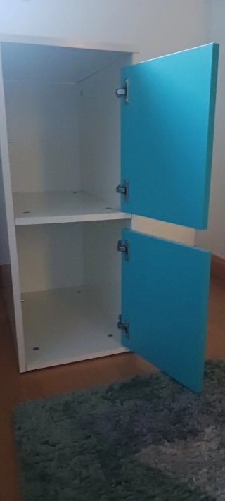 Escritorio blanco y azul 120x50x73cm