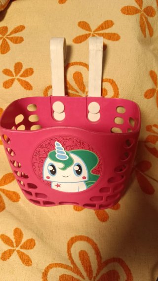 Canasta cesta bicicleta infantil rosa