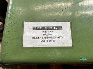 Prensa Mecánica excentrica GOITI 63 Toneladas